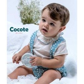 Cocote Summer Baby Boy Embroidered Blue Set