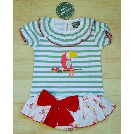 Mon Petit Bonbon Verano Conjunto niña Tucán Braguita