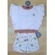 Mon Petit Bonbon Verano Conjunto niña Blanco Estrellas