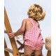 Cocote Summer Baby Boy Overalls Strawberry Squares