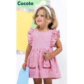 Cocote Verano Mono niña Rayas Fresa