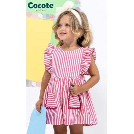 Cocote Verano Mono niña Rayas Fresa