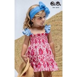 José Varón Verano Vestido niña Étnico Fresa