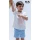 José Varón Verano Conjunto niño Blanco y Azul Lino
