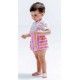 José Varón Verano Conjunto bebé niño Rayas Naranja Rosa