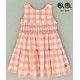 José Varón Verano Vestido niña Cuadros Rosa Pétalo