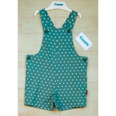 Cocote Summer Boy Green Overalls Stars