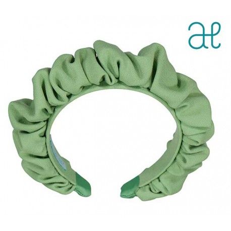 Abel&Lula Verano Diadema niña Crepe Fruncida Verde