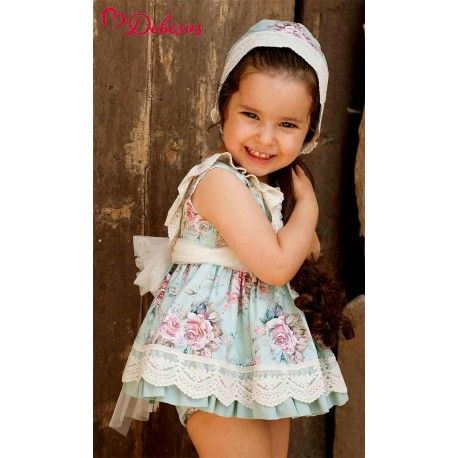 Debesos Summer Baby Girl Printed Set Ceremony