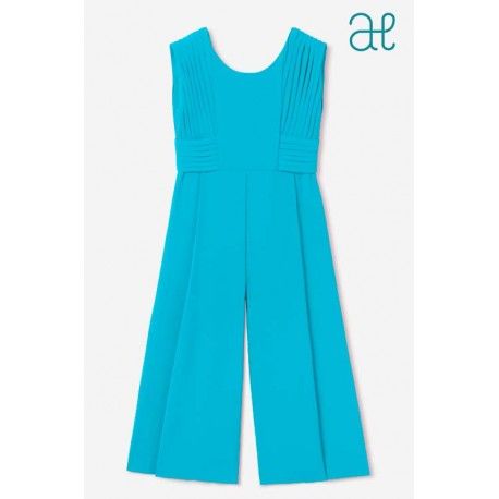 Abel & Lula Verano Mono niña Crepe Fluido Turquesa