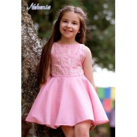 Nekenia Summer Girl Pink Embroidered Dress