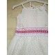 Nekenia Verano Vestido niña Blanco Bordado Rosa