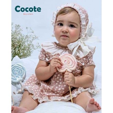 Cocote Verano Vestido bebé niña Rosa Bordado