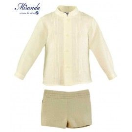 Miranda Summer Baby Boy Beige and Camel Set