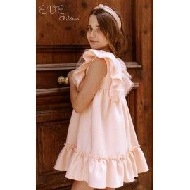 Eve Children Verano Vestido niña Ceremonia Salmón