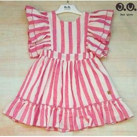 Jose Varon Summer Girl Dress Pink Stripes