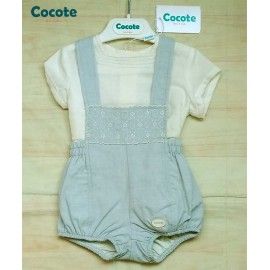Cocote Verano Conjunto bebé niño Blanco Verde Empolvado