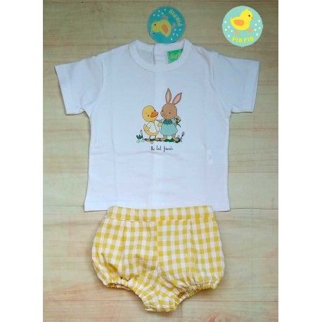 Pío Pío Verano Conjunto bebé niño Pato y Conejo