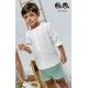 Jose Varon Summer Boy White and Green Set Linen