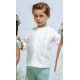 José Varón Verano Conjunto niño Verde y Blanco Lino