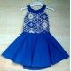 Nekenia Verano Vestido niña Azulón Pecho Bordado