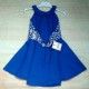 Nekenia Verano Vestido niña Azulón Pecho Bordado