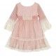 Abel & Lula Verano Vestido niña Ceremonia Tul Plumeti Rosa