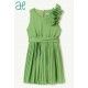 Abel & Lula Summer Girl Pleated Gauze Green Dress