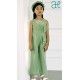 Abel & Lula Summer Girl Green Long Romper Crepe with Tie