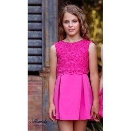 Miranda Summer Girl Fuchsia Dress Embroidered Bodice