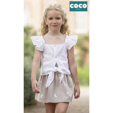 Coco Acqua Summer Girl White and Camel Set
