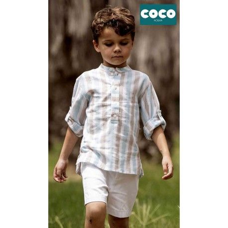 Coco Acqua Summer Boy Set Light Turquoise Stripes