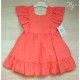 Blanca Valiente Verano Vestido niña Coral