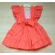 Blanca Valiente Verano Vestido niña Coral