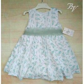 Blanca Valiente Verano Vestido niña Blanco Florecitas