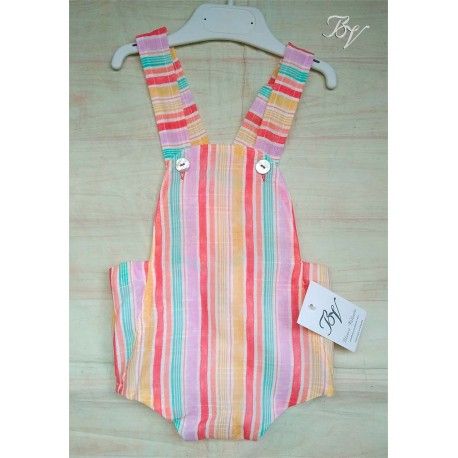 Blanca Valiente Summer Baby Boy Overalls Colourful Stripes