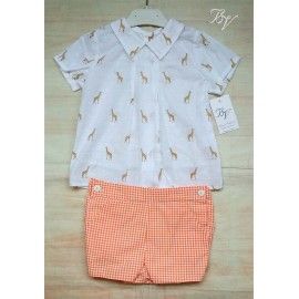Blanca Valiente Summer Baby Boy Set Giraffes
