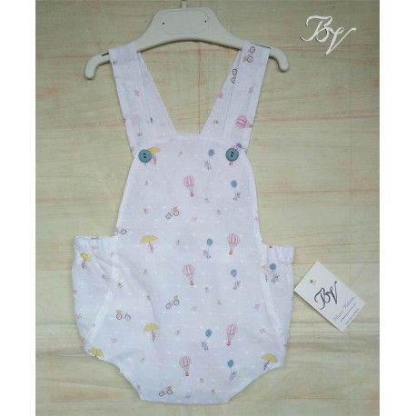 Blanca Valiente Summer Baby Boy Overalls Balloons