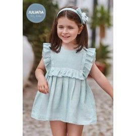 Juliana Verano Vestido bebé niña Ceremonia Verde Agua