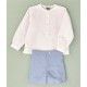 José Varón Verano Conjunto niño Blanco y Azul Lino