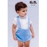 José Varón Verano Conjunto bebé niño Blanco y Azul Lino