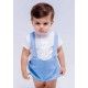 José Varón Verano Conjunto bebé niño Blanco y Azul Lino