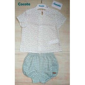 Cocote Verano Conjunto bebé niño Cerezas y Vichy