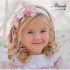 Miranda Summer Girl Wide White Headband Flowers