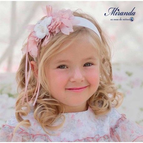 Miranda Verano Diadema Ancha Blanca Flores