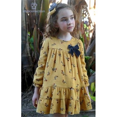 DBB Collection Winter Girl Ocher Dress Flowers