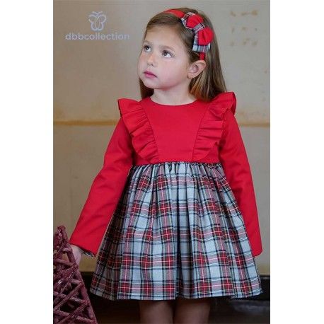 DBB Collection Invierno Vestido niña Rojo y Cuadros