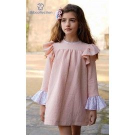 DBB Collection Invierno Vestido niña Evasé Salmón