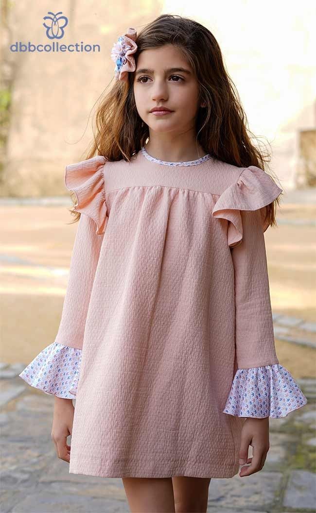 Dbb Collection Moda DBB Collection Winter 2024 Girl Salmon Dress Straight