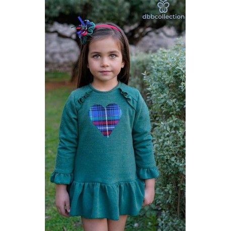 DBB Collection Invierno Vestido niña Verde Corazón
